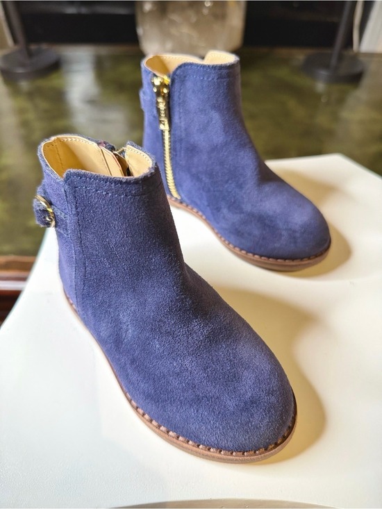 Janie and Jack Other - Janie and Jack Navy Suede Zip Ankle Boots Size 7
